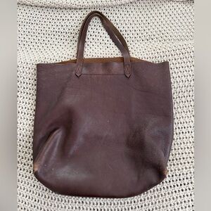 Madewell brown leather transport tote